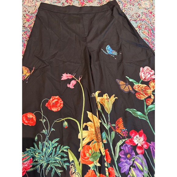 SHEIN Black Floral Butterfly Wide Leg Palazzo Pants Women's XL - Picture 4 of 11